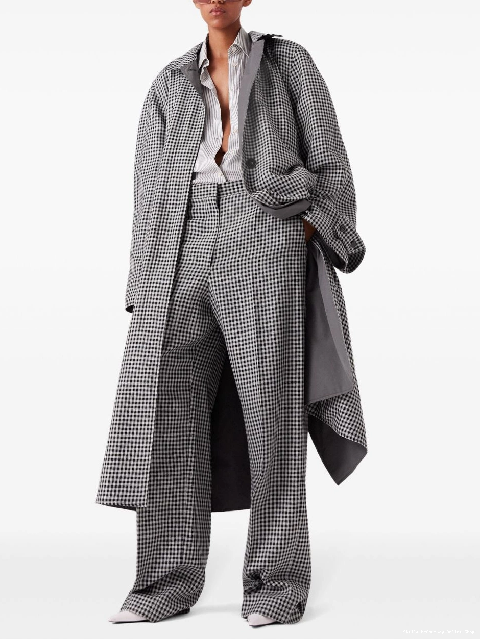Affordable Women reversible Stella coat McCartney car checked 0714